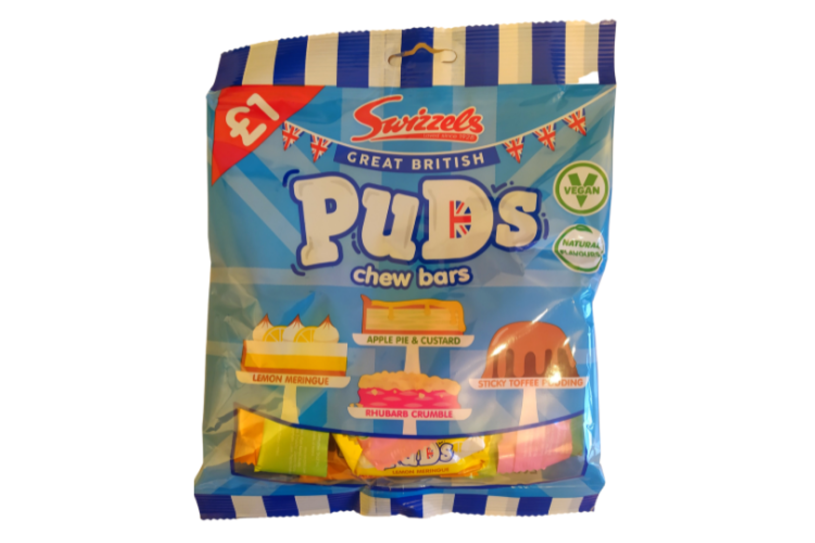 SWIZZELS PUDS CHEW BAR 135G